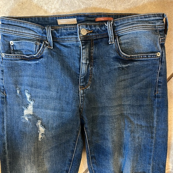 Pilcro Anthropologie Slim Boyfriend Crop Jeans 27 Straight Destroy - Picture 6 of 8